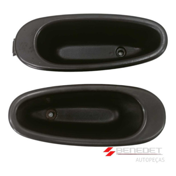 Par Puxador Interno Copinho Porta Renault Clio Até 12 Preto