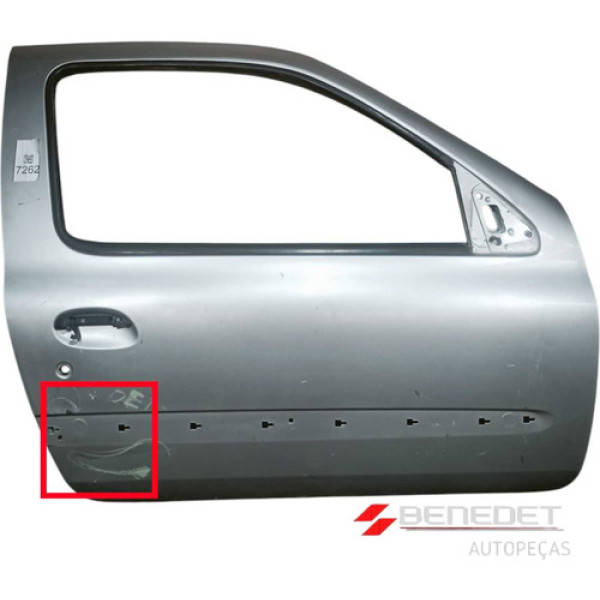 Porta Lado Direito Clio 2 Portas 99 A 12 Cor Prata C/detalhe